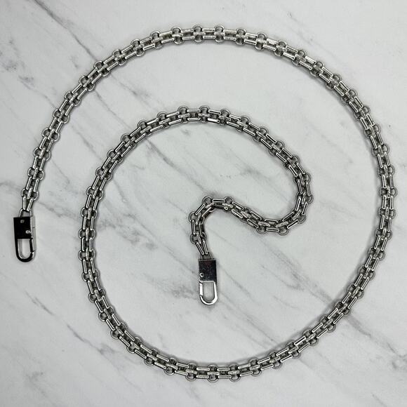 Biker Chain Purse Strap Silver Tone Replacement Handbag Crossbody 43" ✨ - Picture 1 of 11